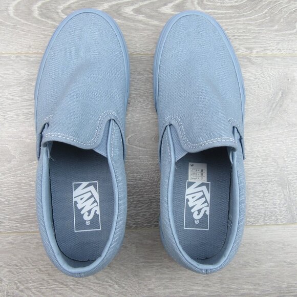 Vans Classic Slip On Pastel Mono Blue Shoes Womens Size 7.5 NEW - Picture 9 of 13